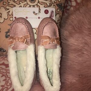 Just in New with tag Jessica Simpson Pink faux fur loafers